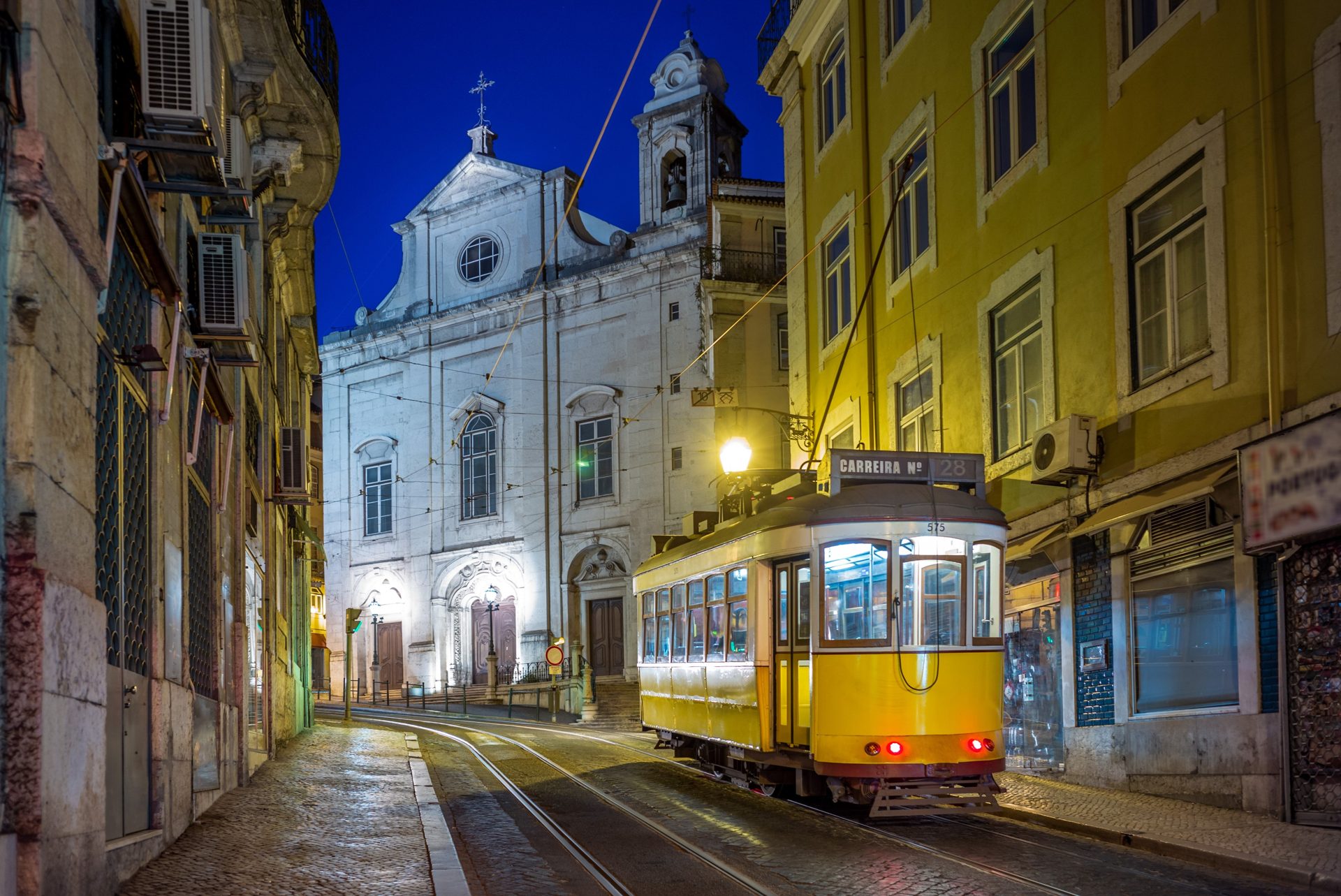 A Lisbon church on the tram route through the old town