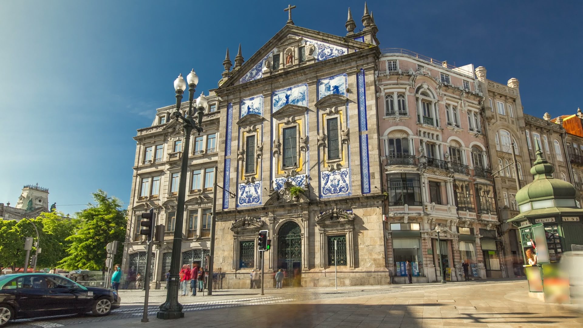 Tiled façade of a Porto church